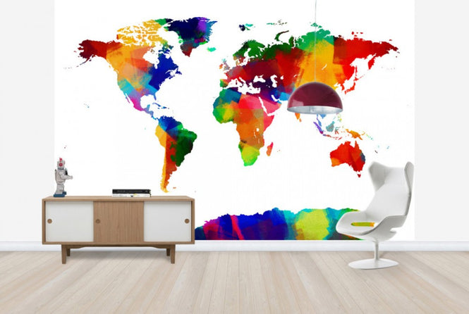 PHOTOWALL / Sponge Paint World Map (e24213)