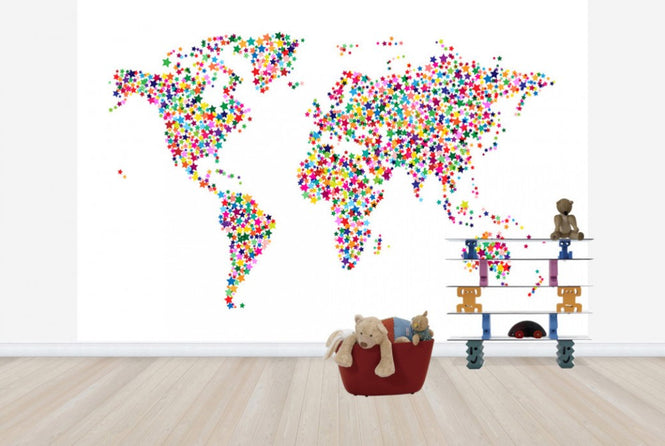 PHOTOWALL / Stars World Map Color (e24214)
