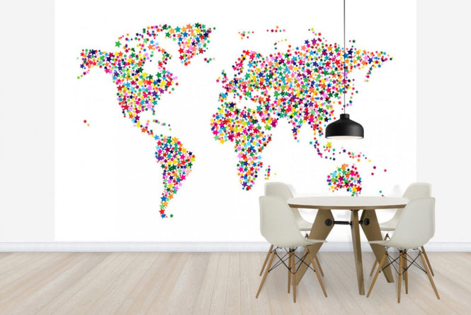 PHOTOWALL / Stars World Map Color (e24214)