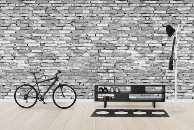 PHOTOWALL / Old Brick Wall - Grey (e40235)