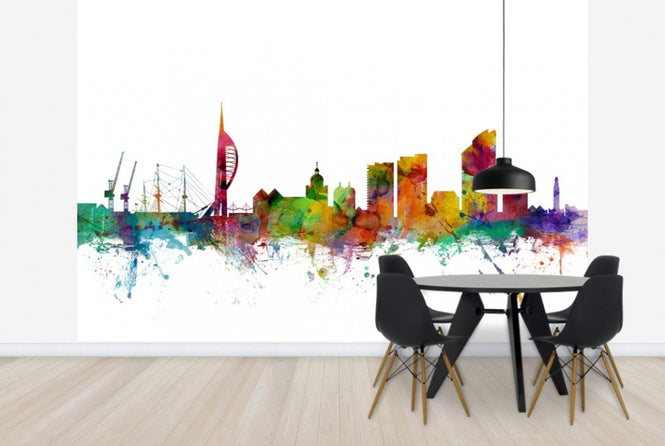 PHOTOWALL / Portsmouth England Skyline (e24975)