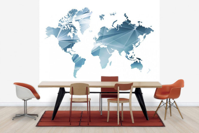 PHOTOWALL / Geometric Concept World Map (e25014)