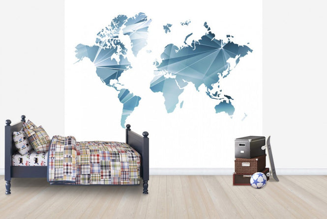 PHOTOWALL / Geometric Concept World Map (e25014)