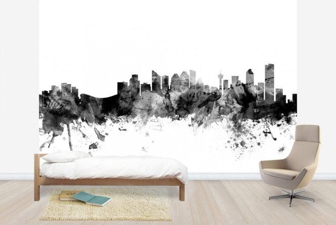 PHOTOWALL / Calgary Canada Skyline Black (e25341)
