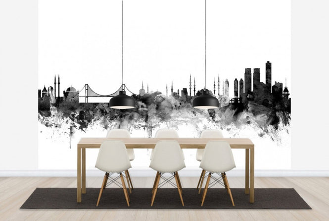 PHOTOWALL / Istanbul Skyline Black (e25369)