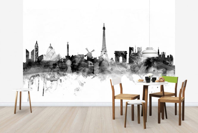 PHOTOWALL / Paris Skyline Black (e25412)