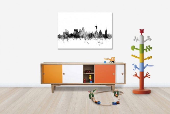 PHOTOWALL / San Antonio Texas Skyline Black (e25425)