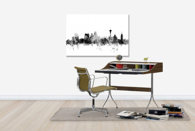 PHOTOWALL / San Antonio Texas Skyline Black (e25425)