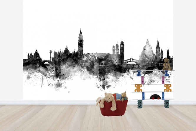 PHOTOWALL / Venice Italy Skyline Black (e25439)