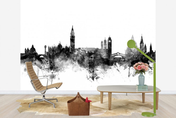 PHOTOWALL / Venice Italy Skyline Black (e25439)