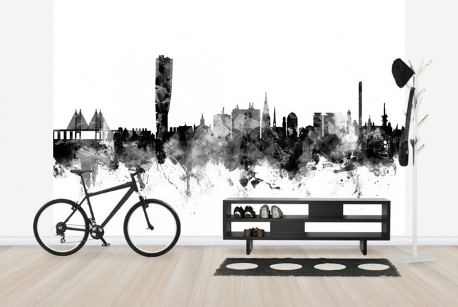 PHOTOWALL / Malmö Skyline Black (e25578)