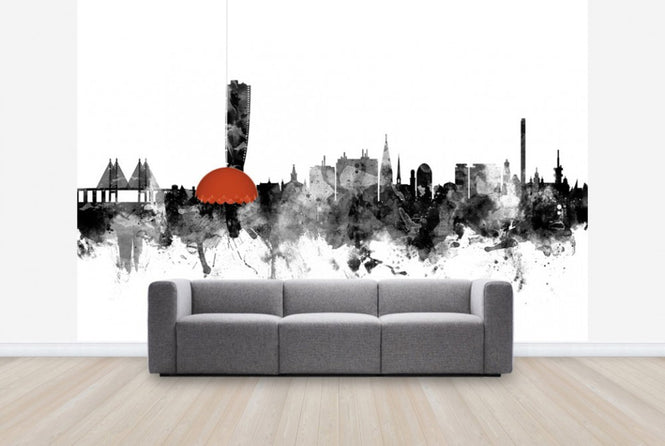 PHOTOWALL / Malmö Skyline Black (e25578)