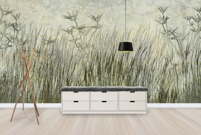PHOTOWALL / Dark Green Grass Silhouette (e25728)