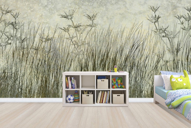 PHOTOWALL / Dark Green Grass Silhouette (e25728)