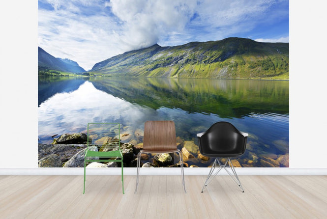 PHOTOWALL / Eidsdal Lake in Geiranger, Norway II (e29920)