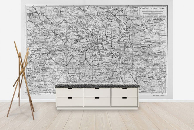 PHOTOWALL / London Map Gray (e30166)