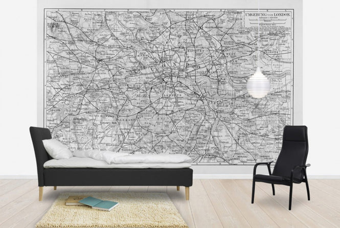 PHOTOWALL / London Map Gray (e30166)