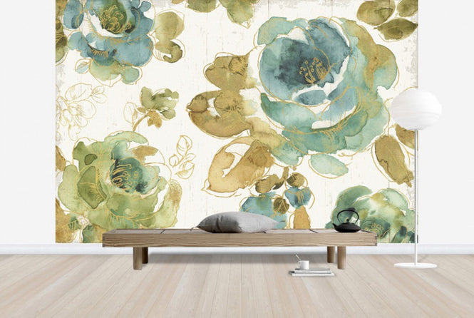 PHOTOWALL / My Greenhouse Roses on Wood (e30383)
