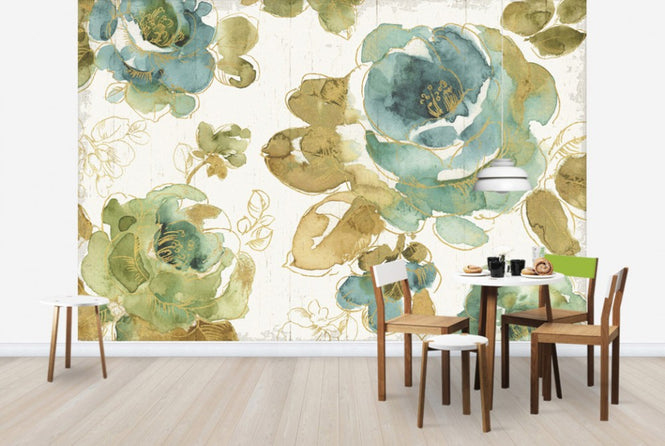 PHOTOWALL / My Greenhouse Roses on Wood (e30383)
