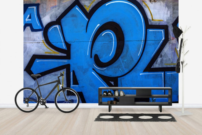 PHOTOWALL / Blue Detail from Graffiti Wall (e40659)