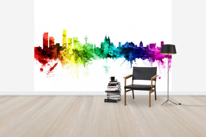 PHOTOWALL / Liverpool Skyline Rainbow (e30515)