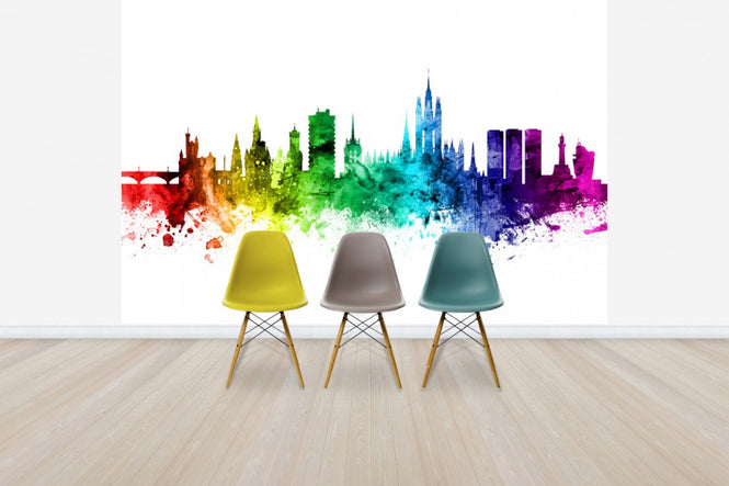 PHOTOWALL / Aberdeen Skyline Rainbow (e30517)