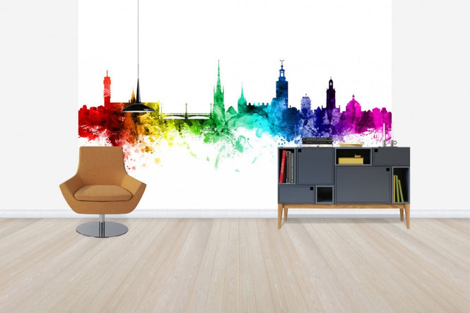 PHOTOWALL / Stockholm Skyline Rainbow (e30525)