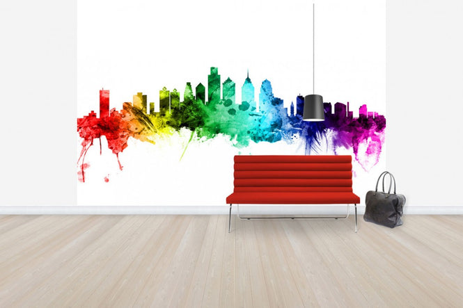 PHOTOWALL / Philadelphia Pennsylvania Skyline Rainbow (e30536)
