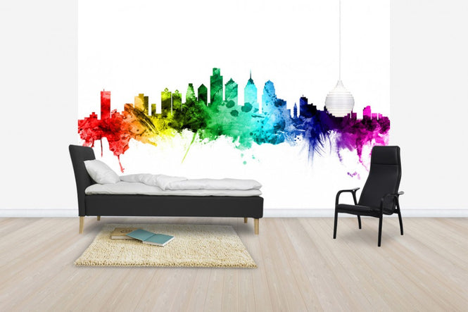 PHOTOWALL / Philadelphia Pennsylvania Skyline Rainbow (e30536)