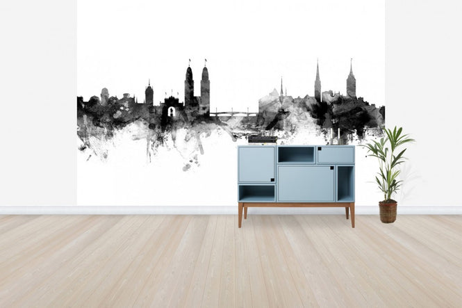 PHOTOWALL / Zurich Skyline, black and white (e30553)