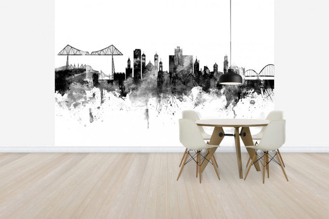 PHOTOWALL / Middlesbrough Skyline, black and white (e30563)
