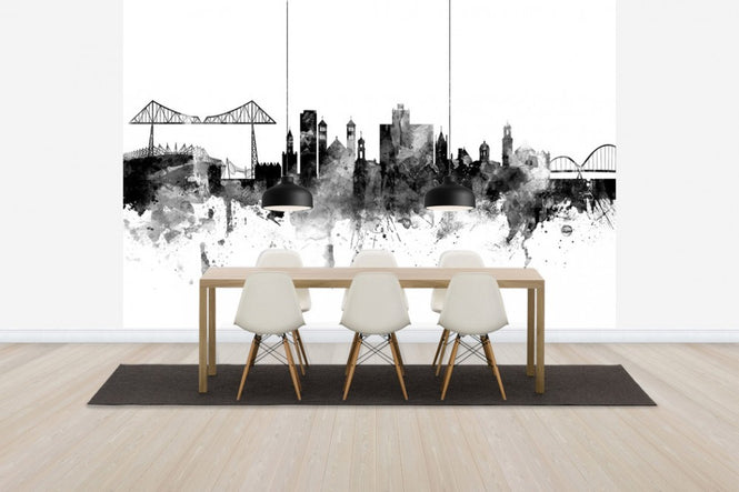 PHOTOWALL / Middlesbrough Skyline, black and white (e30563)