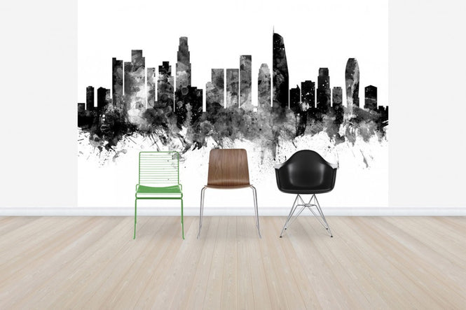 PHOTOWALL / Los Angeles California Skyline, black and white 2 (e30569)