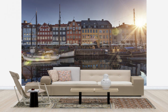 PHOTOWALL / Sunset in Nyhavn, Copenhagen, Denmark (e40935)