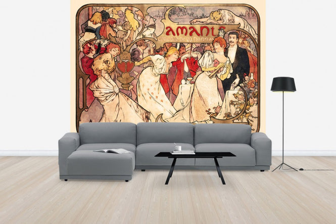 PHOTOWALL / Alphonse Mucha - Lovers Colour Litho (e31026)
