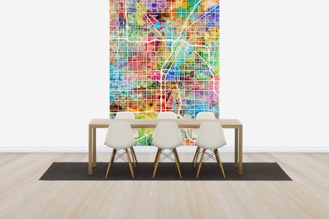 PHOTOWALL / Las Vegas Street Map Multicolour (e50087)