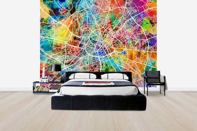 PHOTOWALL / Manchester Street Map Multicolour (e50097)