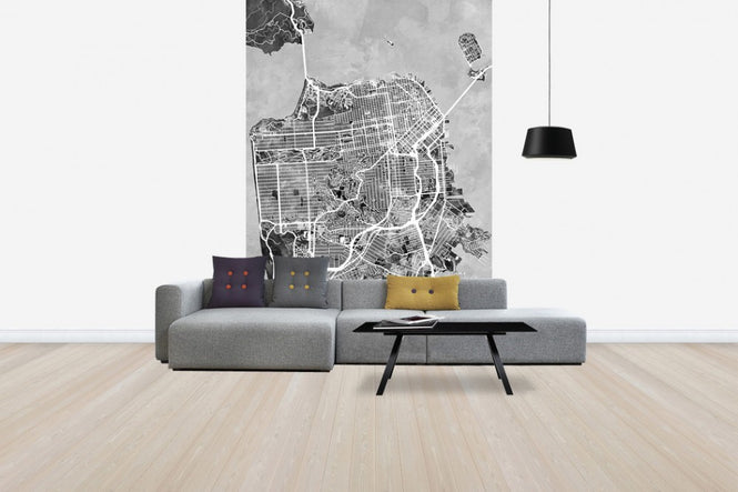 PHOTOWALL / San Fransisco Street Map B/W (e50110)