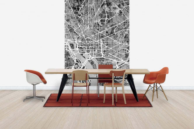 PHOTOWALL / Washington DC Street Map B/W (e50116)