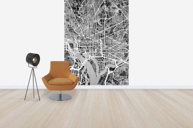 PHOTOWALL / Washington DC Street Map B/W (e50116)
