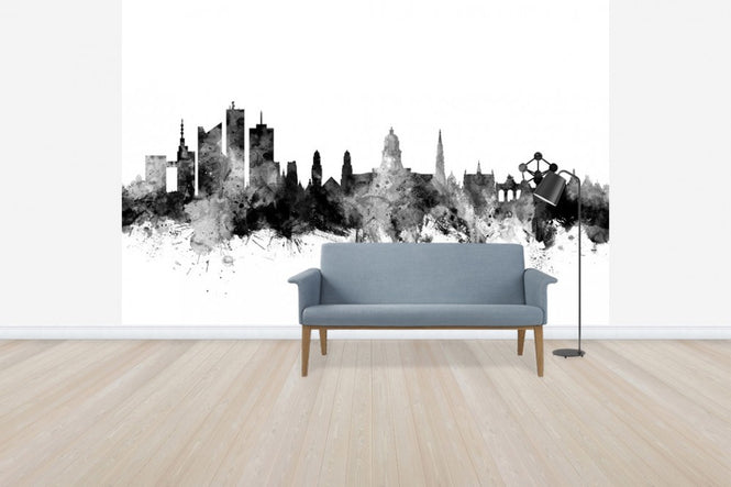 PHOTOWALL / Brussels Skyline Black (e50123)
