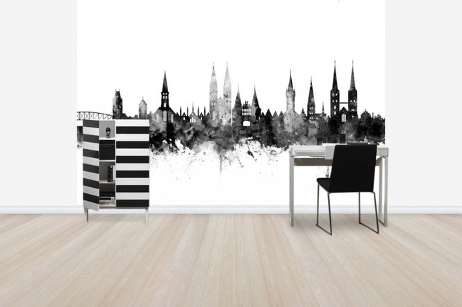 PHOTOWALL / Lübeck Skyline Black (e50155)
