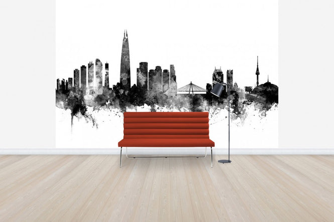 PHOTOWALL / Seoul Skyline Black (e50165)