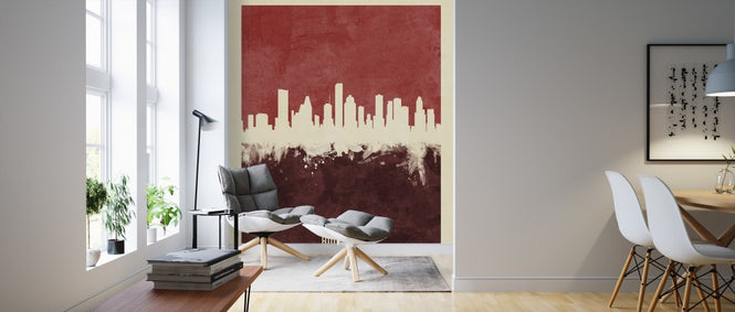 PHOTOWALL / Houston Texas Skyline Red (e310755)