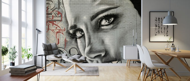 PHOTOWALL / Woman's Face Graffiti Wall (e310844)