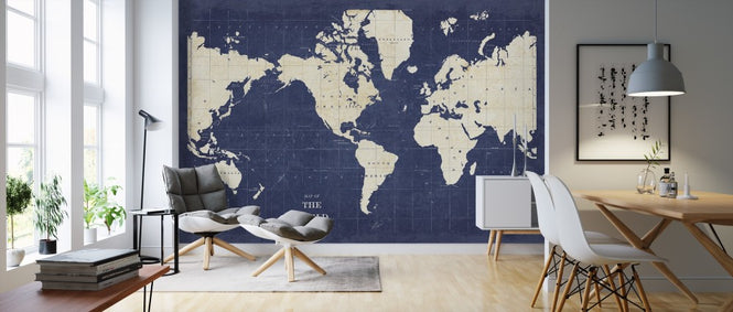PHOTOWALL / Blueprint World Map - No Border (e311280)