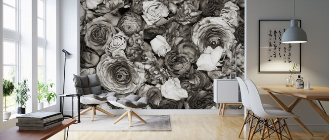 PHOTOWALL / Black and White Flowers (e313240)