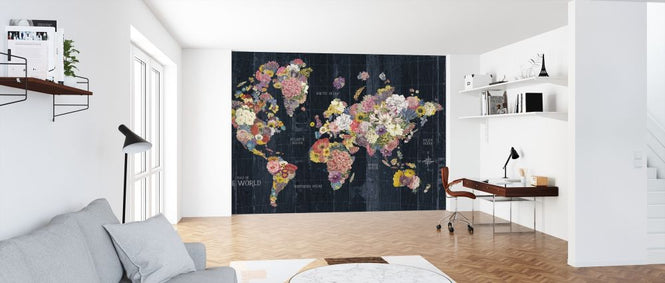 PHOTOWALL / Botanical Floral Map Words (e315627)