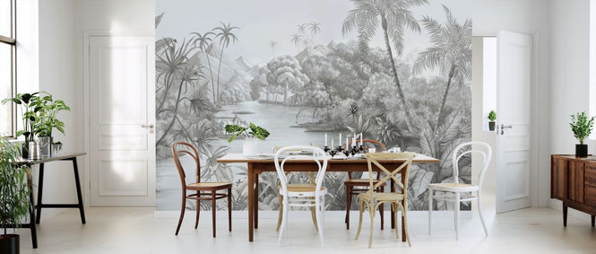 PHOTOWALL / Tangled Jungle II - Blue Monochrome (e317165)