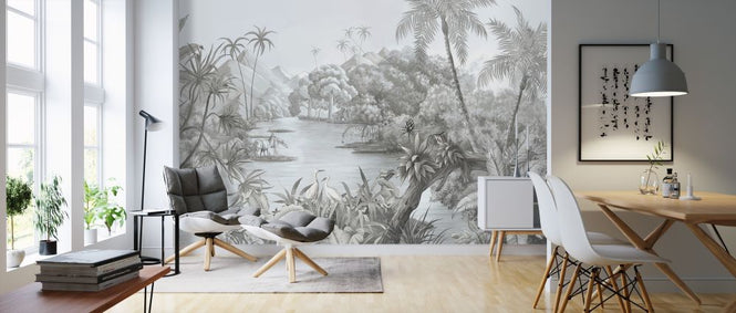 PHOTOWALL / Tangled Jungle II - Blue Monochrome (e317165)